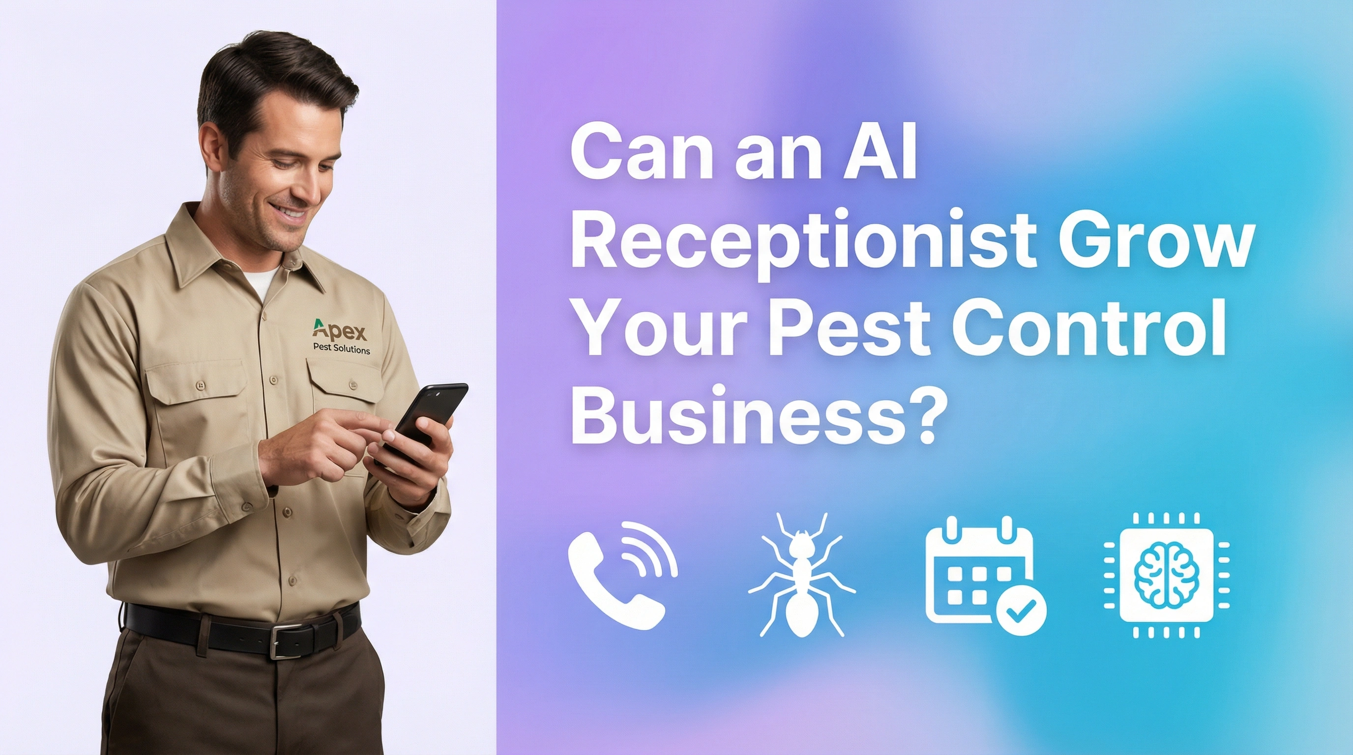 AI receptionist answering calls for a pest control business
