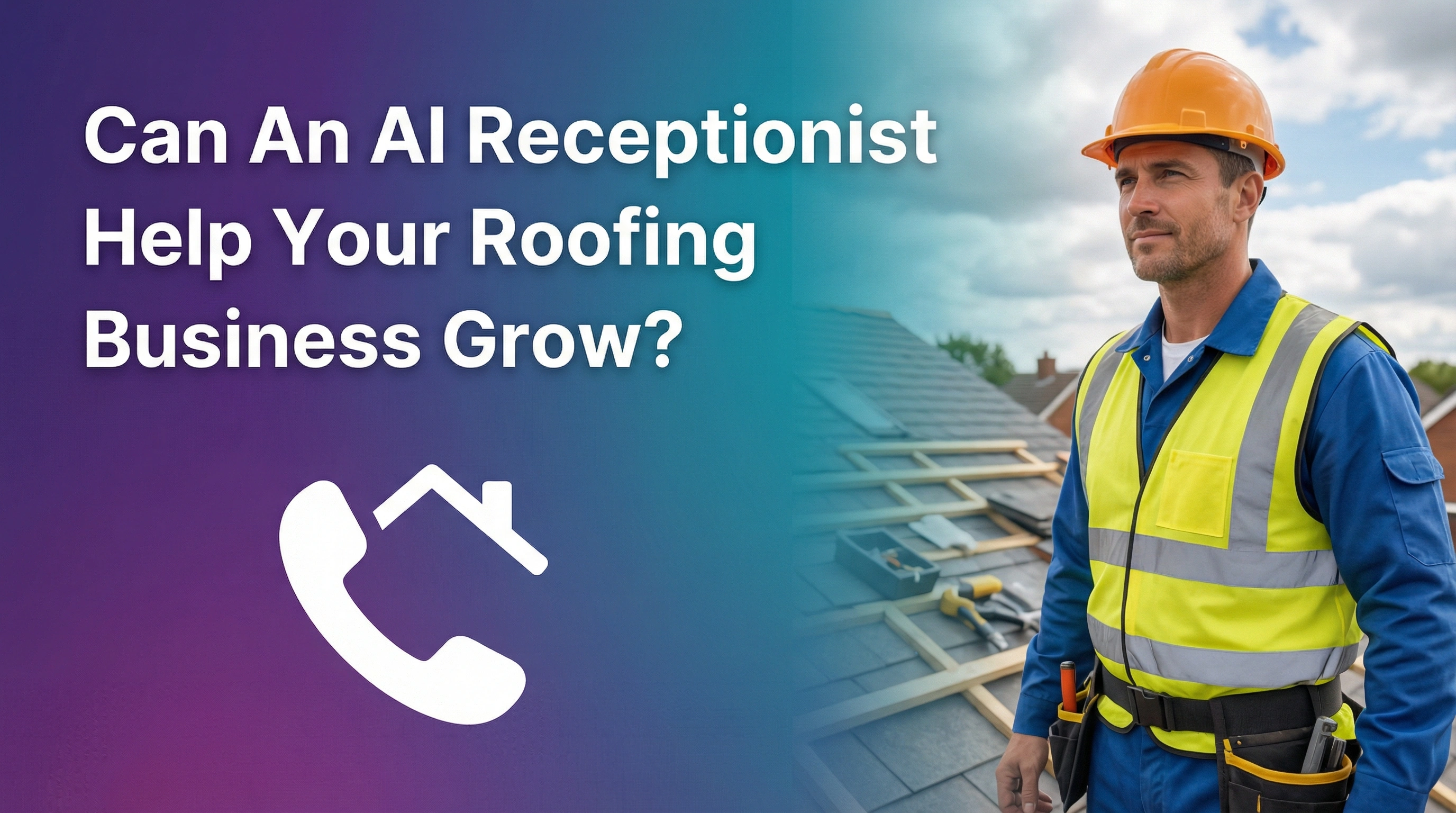 AI receptionist answering calls for a roofing business