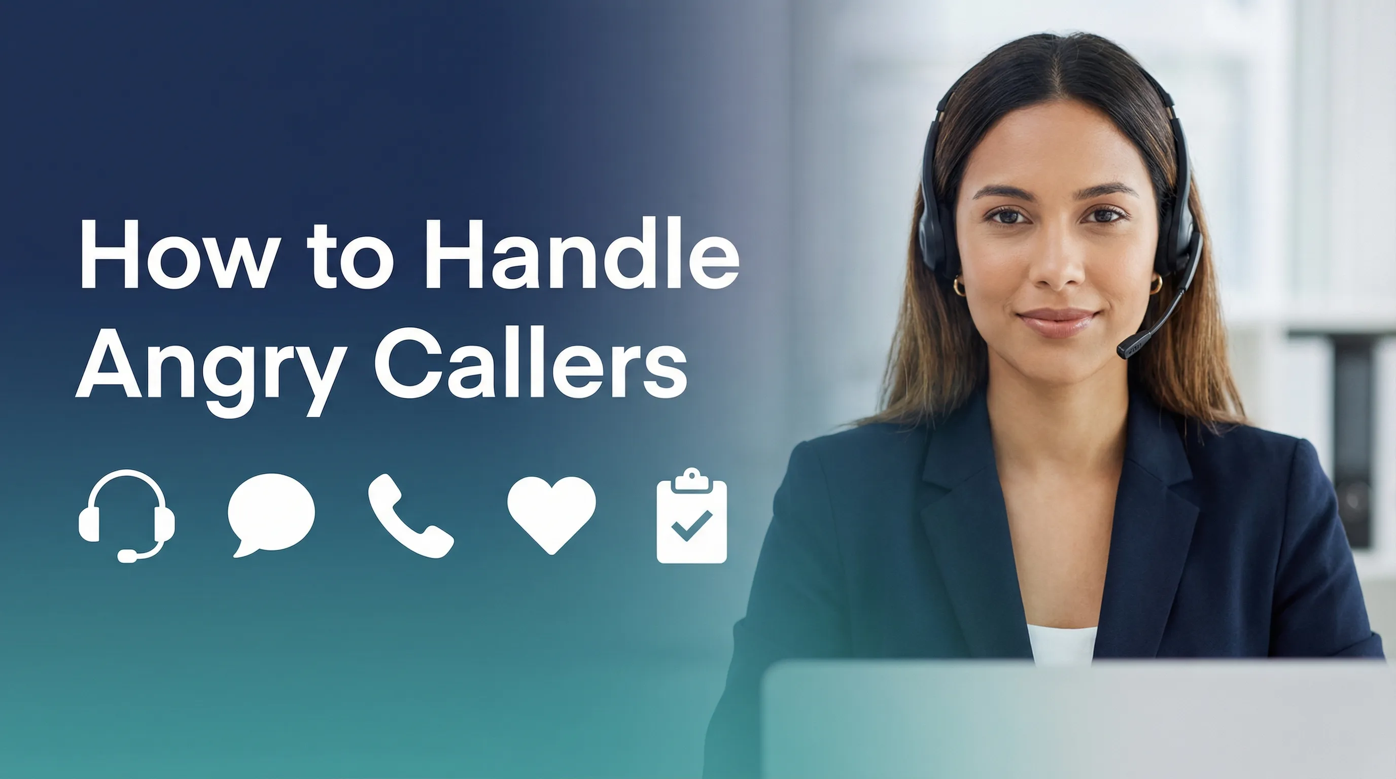 Customer service agent calmly handling a difficult phone call