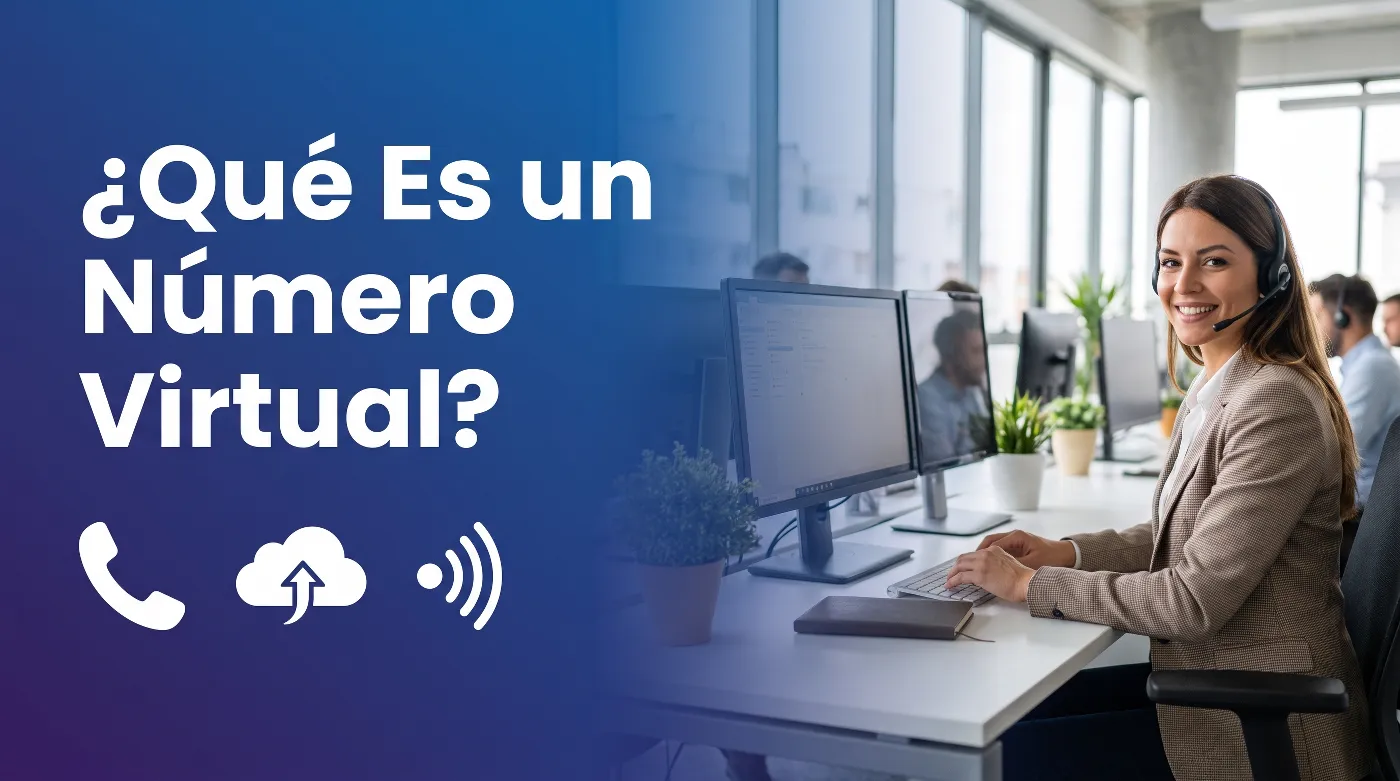 Profesional de negocios usando un número de teléfono virtual en varios dispositivos