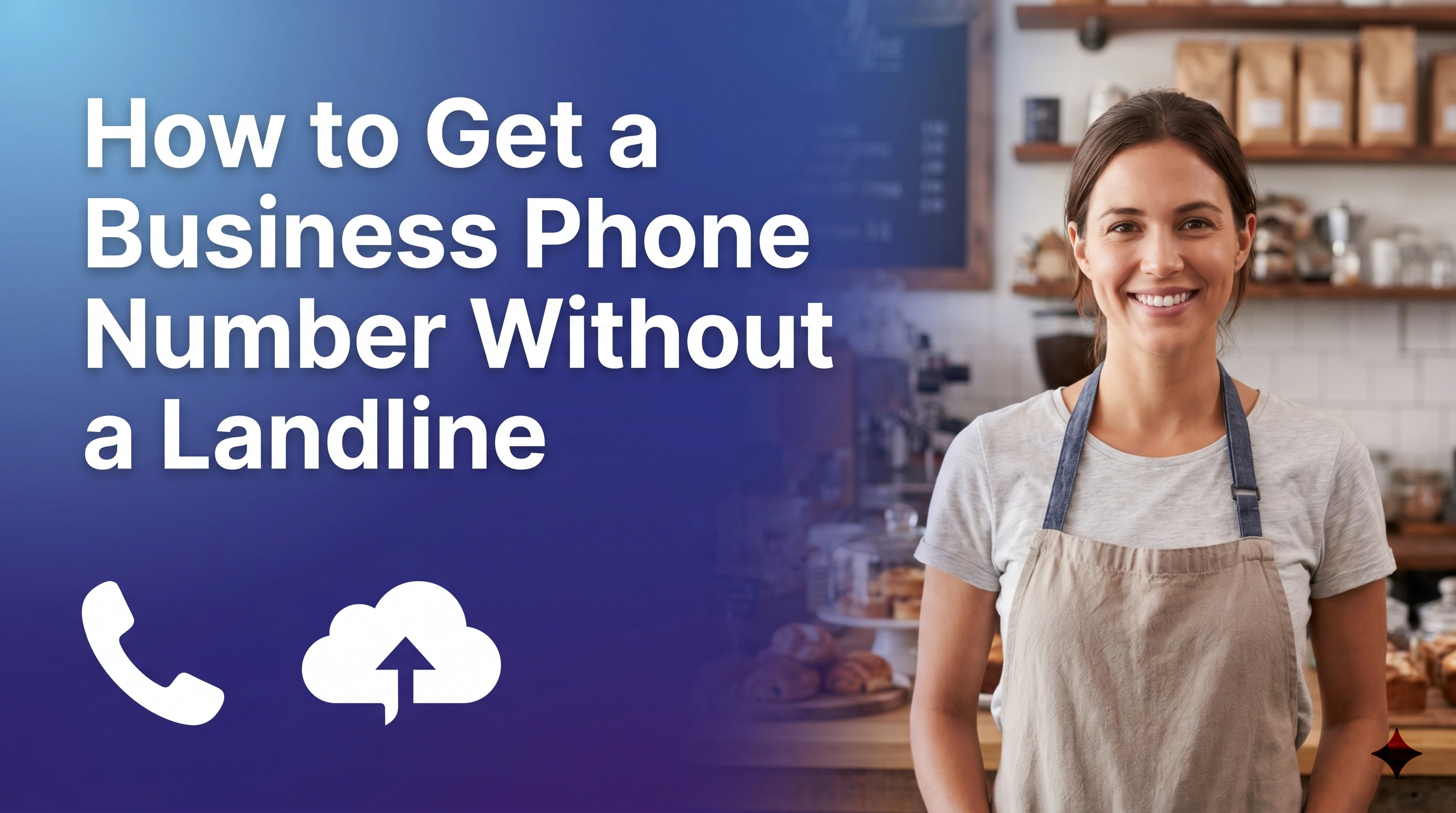 Small business owner taking a business call on their smartphone outside a bakery